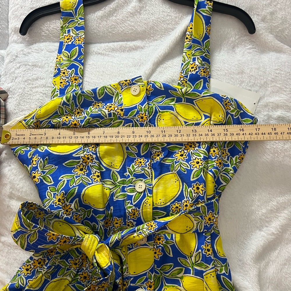 TCEC Blue and Yellow Lemon-Print Midi Dress - Picture 4 of 4